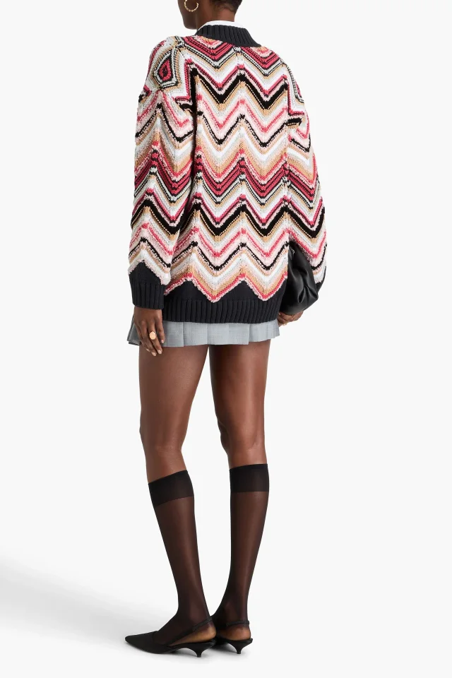 Missoni Bouclé-Knit Zigzag Cardigan in Multicolor, photo 3 of 4 from THE OUTNET