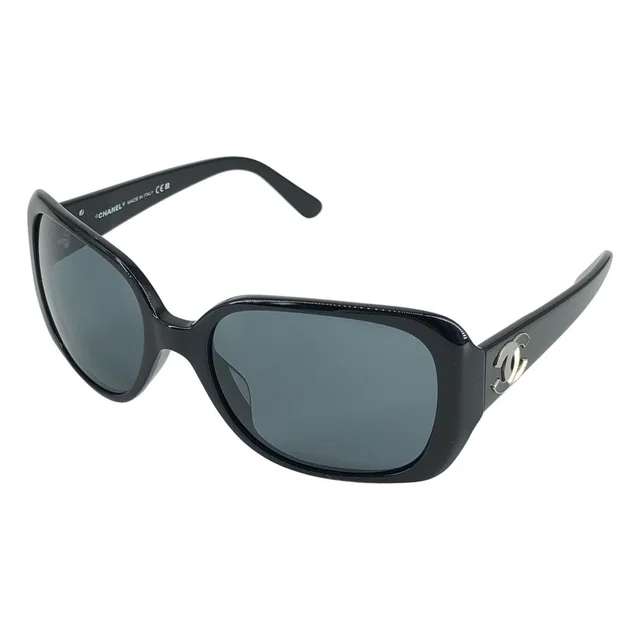 Chanel CC Logo Sunglasses Black Eyewear in Black from The Reluxe