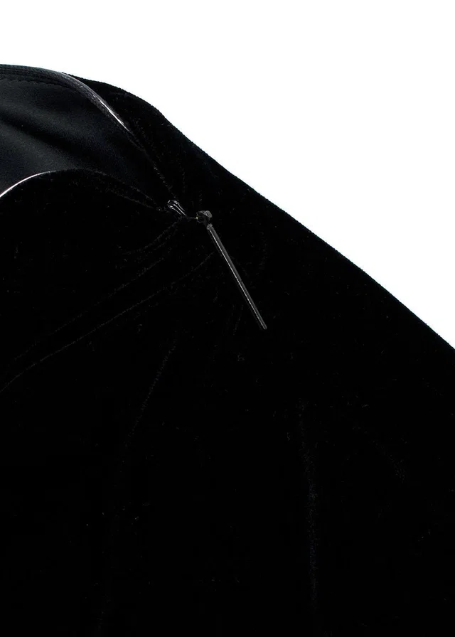 Giorgio Armani Black Gathered Velvet Blouse in Black Velvet from HEWI