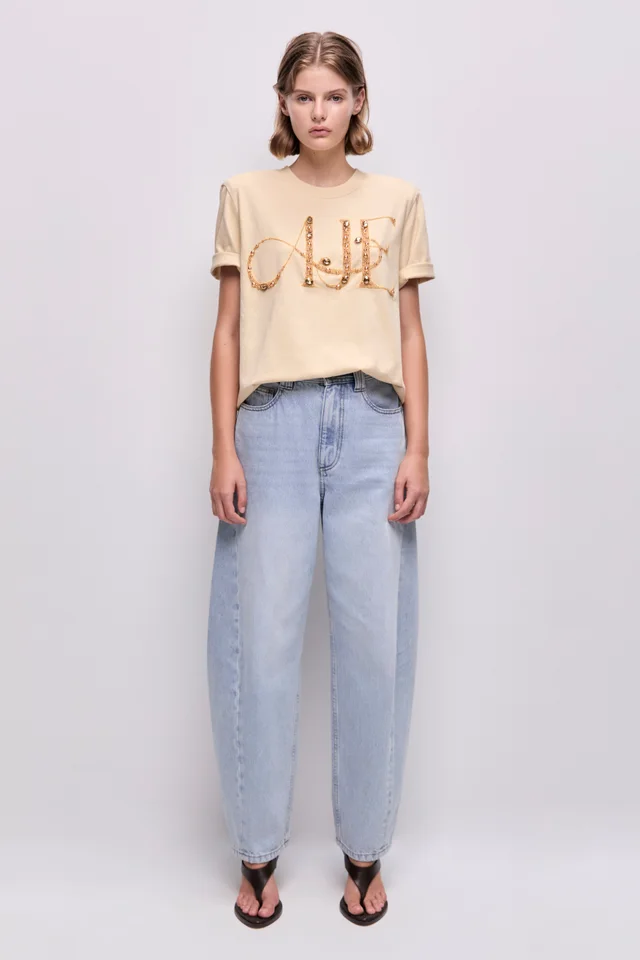 AJE Marietta Logo Tee in Metallic from Aje, photo 1 of 1