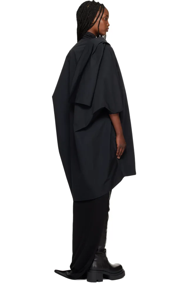Rick Owens Black Temple Sail Biker Coat, photo 3 of 3 from SSENSE