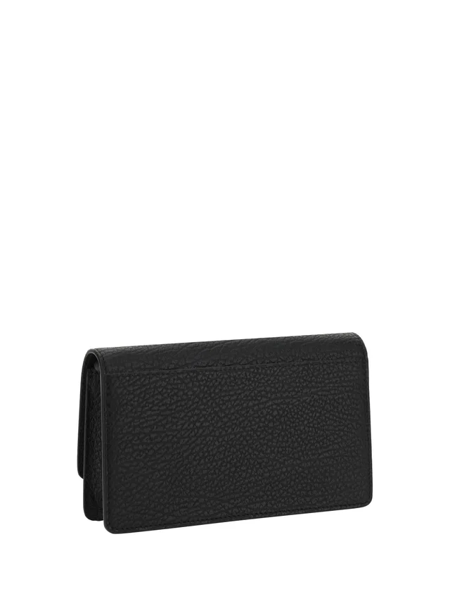 Maison Margiela Chain-Strap Grained Calf Leather Wallet — Black in Black Calfskin from HEWI