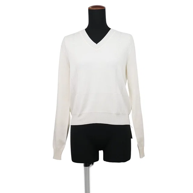 Hermès long sleeve knit Size 36 Ivory Silk54% Rayon32% Cotton7% Nylon5% Polyurethane2% in White from GALLERY RARE