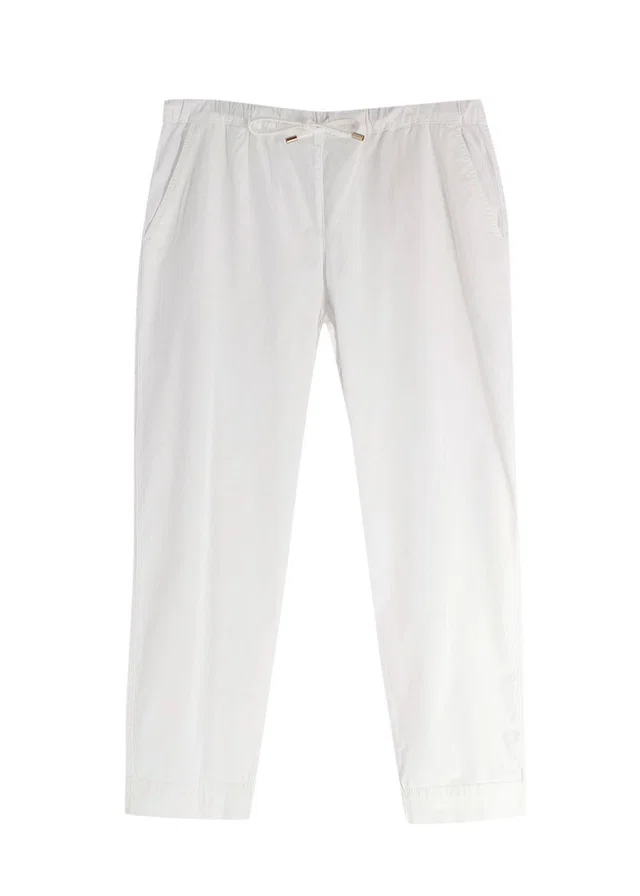 Max Mara White Straight Leg Trousers in White from HEWI