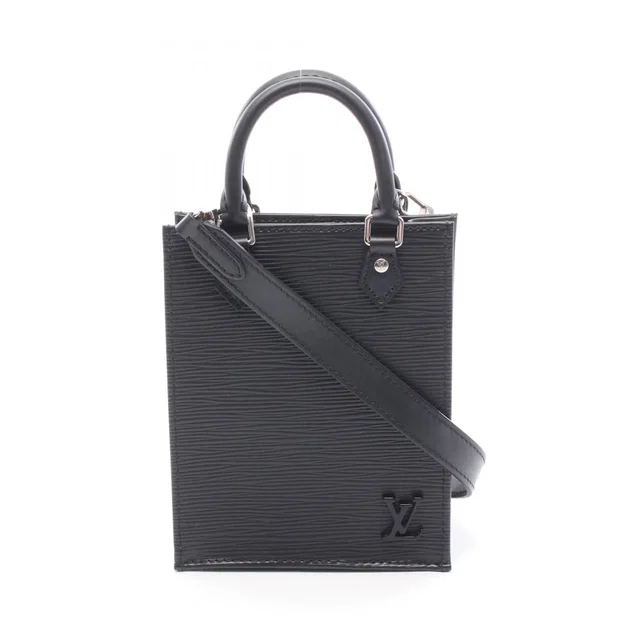 Louis Vuitton Black Leather Flat Bag Sac Plat in Black Leather from The Reluxe