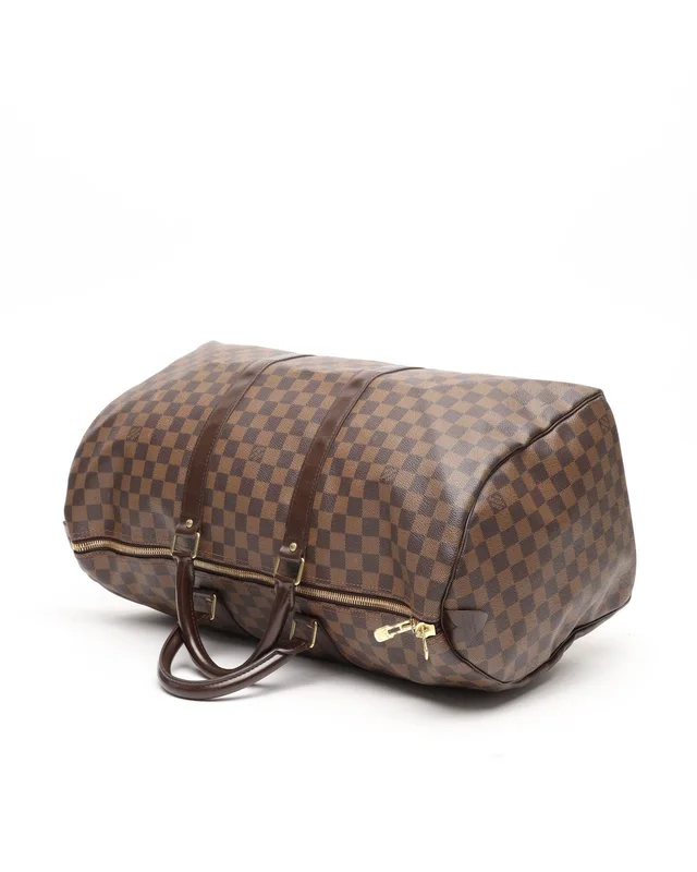 Louis Vuitton Damier Ebene Keepall 50 Weekend Bag in Brown Coated canvas from A Retro Tale, photo 5 of 14