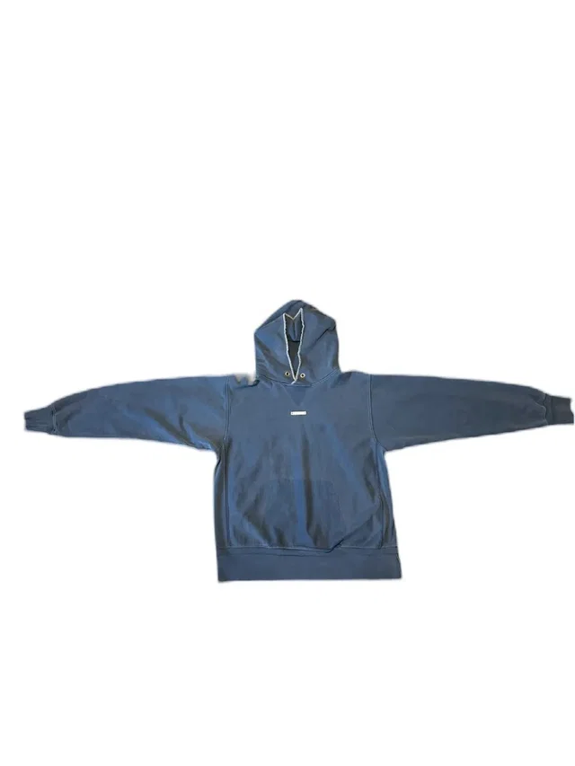 Maison Margiela Name Tag Hoodie in blue from Grailed