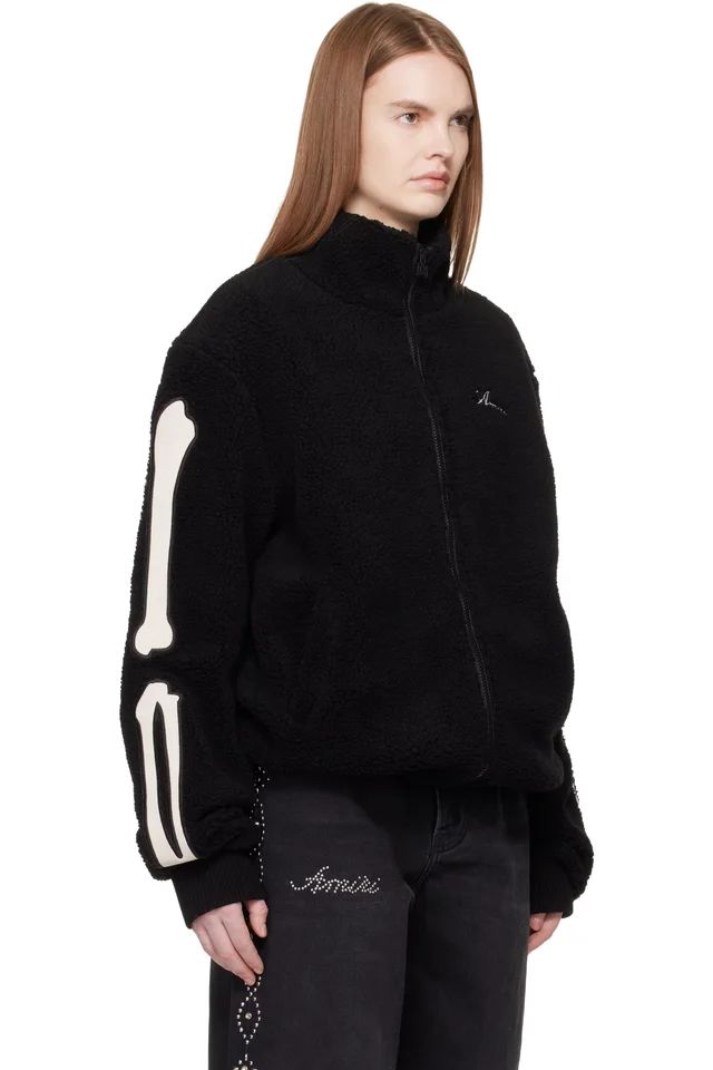 AMIRI Black Bones Fleece Jacket, photo 2 of 4 from SSENSE