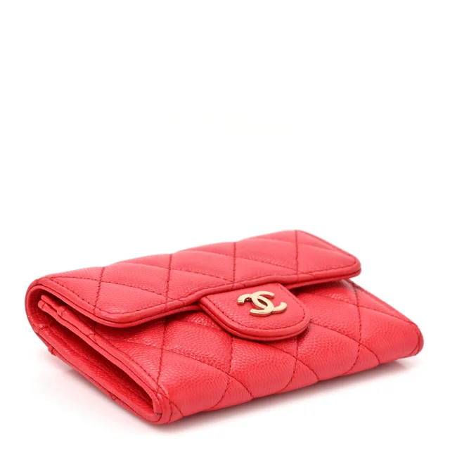 Chanel Caviar Quilted Flap Card Holder Wallet Red in Red Caviar leather from FASHIONPHILE, photo 4 of 8