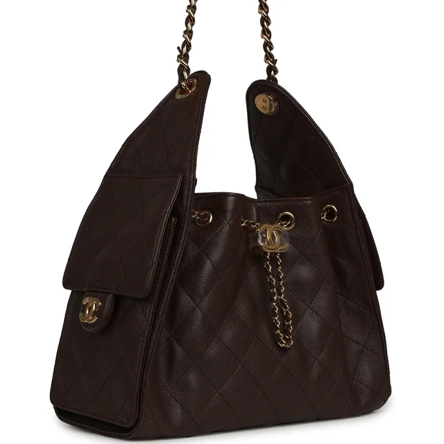 Chanel Small 25 Hobo Bag Dark Brown Caviar Gold Hardware in Brown Caviar leather from Madison Avenue Couture, photo 2 of 2