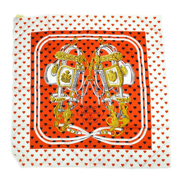 Hermès 2016 Carre 90 Brides De Gala Love by Aline Honore in Silk from AMORE Vintage Tokyo