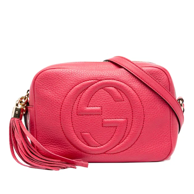 Pink Gucci Calfskin Soho Disco Crossbody in Pink Calfskin from Designer Revival
