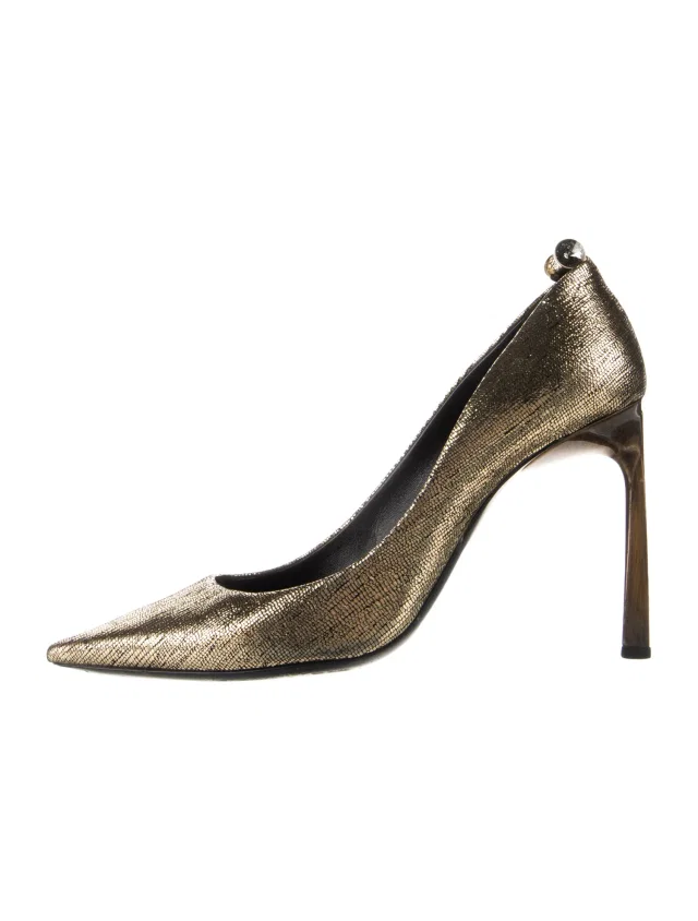 Lanvin heels in gold from The RealReal