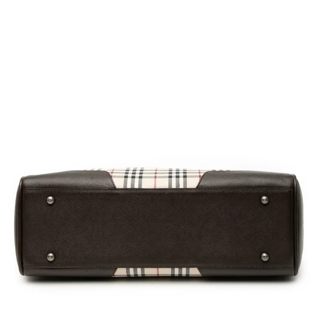 Beige Burberry House Check Canvas Tote in Beige Canvas from Designer Revival, photo 3 of 6