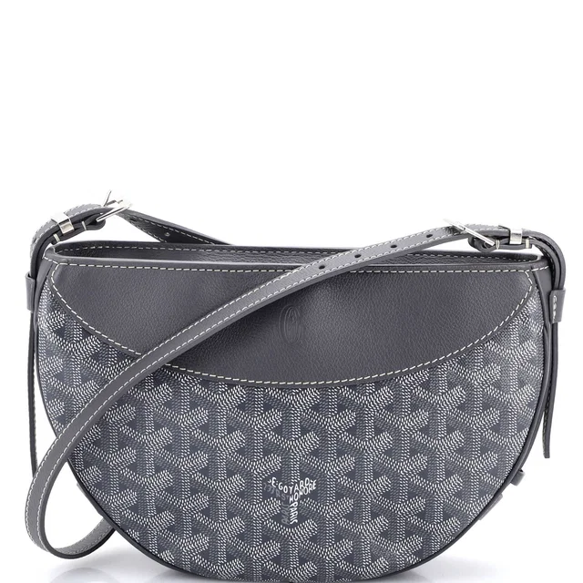 Goyard Hirondelle Shoulder Bag Coated Canvas and Leather in gray Coated canvas from Rebag