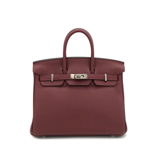 Hermès Birkin 25 Rouge H Togo Hand Bag 2024 W Stamp Palladium Hardware in Burgundy Togo leather from Luxury Promise