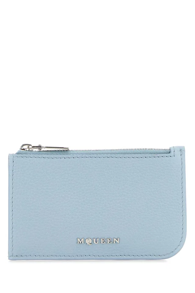 Alexander McQueen Card Case — Light Blue Wallet in Blue Leather from HEWI