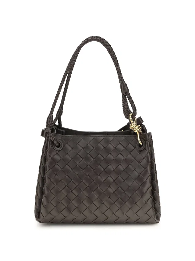 Bottega Veneta Shoulder Bag — Black Calf Leather in Black Calfskin from HEWI