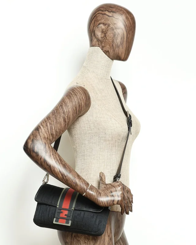 Fendi Zucca Baguette Bum/Crossbody Bag in Canvas from A Retro Tale, photo 12 of 13