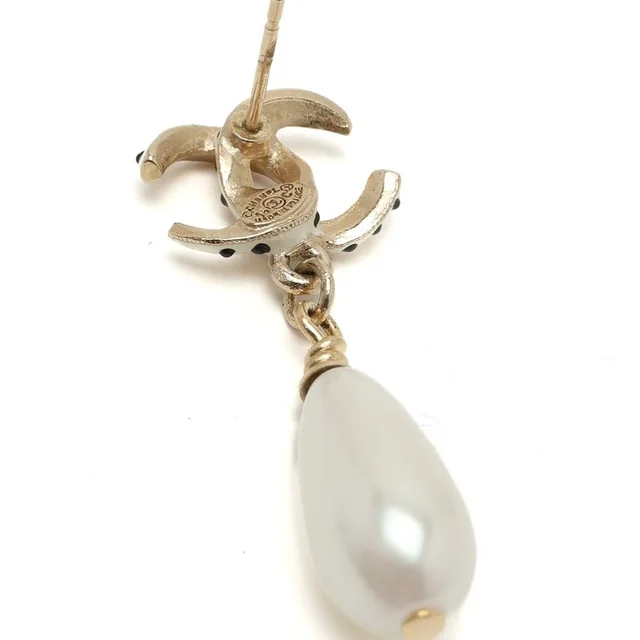 Chanel Coco Mark Rhinestone and Pearl Earrings from A Retro Tale, photo 3 of 3