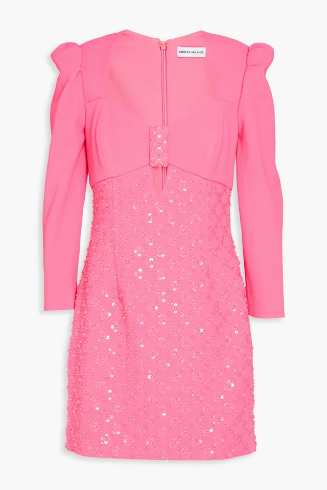 Rebecca Vallance Marie Cutout Embellished Cady Mini Dress in Pink from THE OUTNET, photo 1 of 1
