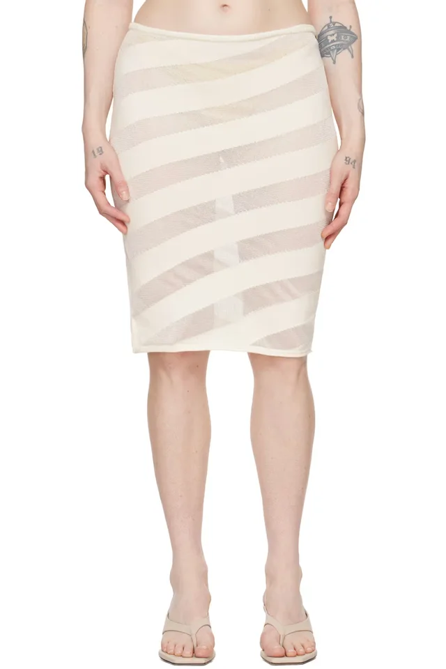 Gimaguas White Zebara Midi Skirt, image 1 of 1 from SSENSE