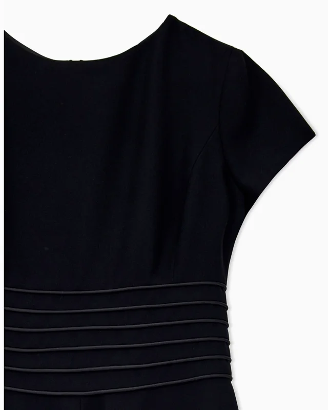 Emporio Armani Dress in techno cady with a pleated waist and short sleeves, photo 6 of 9 from SENSER