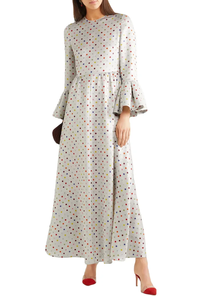 Valentino Garavani Polka-Dot Lamé Maxi Dress, photo 2 of 6 from THE OUTNET