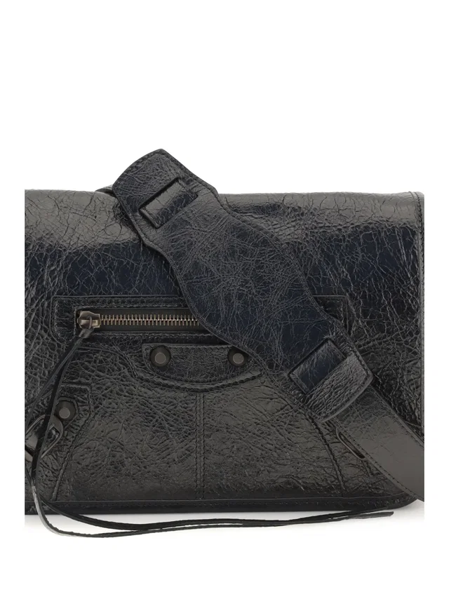 Balenciaga Le City Shoulder Bag — Black Lambskin (ovis Aries) in Black Lambskin from HEWI