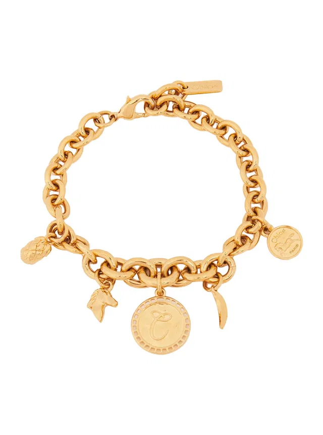 Chloé Charm-Adorned Chain Bracelet — Gold Brass Bracelets in Gold from HEWI