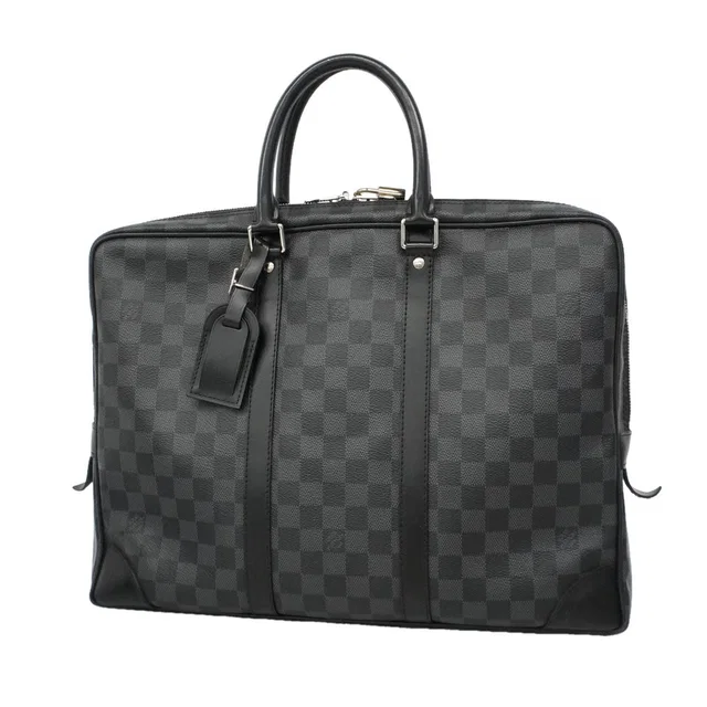 Louis Vuitton Business Bag Damier Graphite Porte Documents Voyage Black Gray in Black from The Reluxe