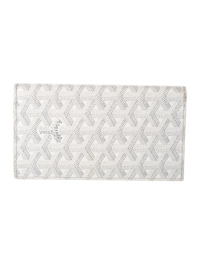 Goyard Patterned Continental Wallet in white Leather from The RealReal