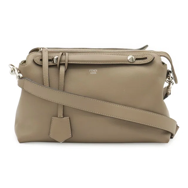 Fendi by the Way 2-Way Shoulder Bag Leather Gray Silver in Grey Leather from The Reluxe