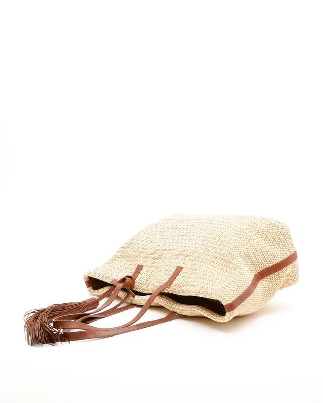 Saint Laurent East West Raffia Tote Bag in Raffia from A Retro Tale, photo 5 of 9