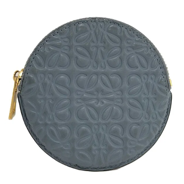 Loewe Repeat Anagram Coin Case Leather Blue in Blue Leather from The Reluxe