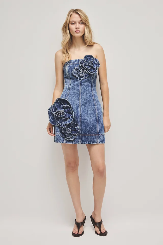 AJE Angelina Denim Mini Dress in Blue from Aje, photo 1 of 1
