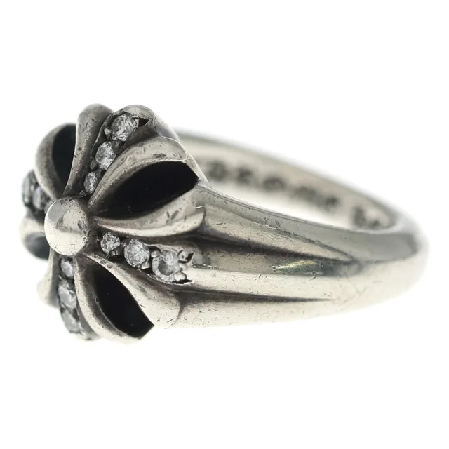 Chrome Hearts Cutout CH Pls P D Small Plus Pave Diamond Silver Ring in Silver from The Reluxe