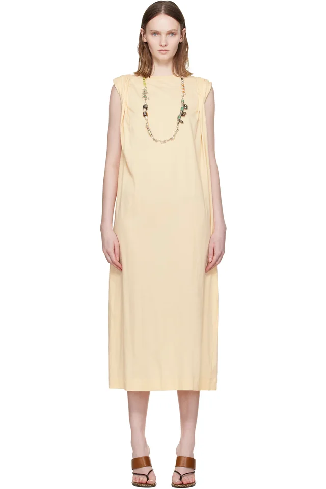 Dries Van Noten Beige Loose T-shirt Maxi Dress, image 1 of 1 from SSENSE