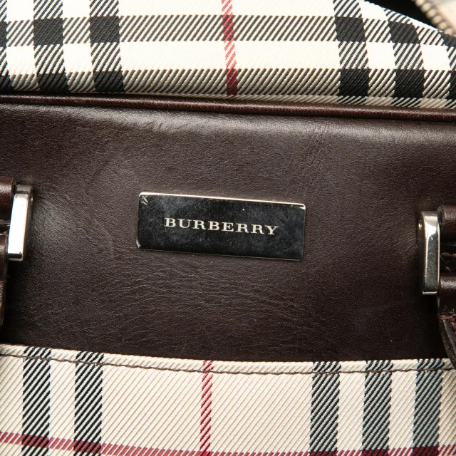 Beige Burberry House Check Canvas Handbag in Beige Canvas from Designer Revival, photo 5 of 7
