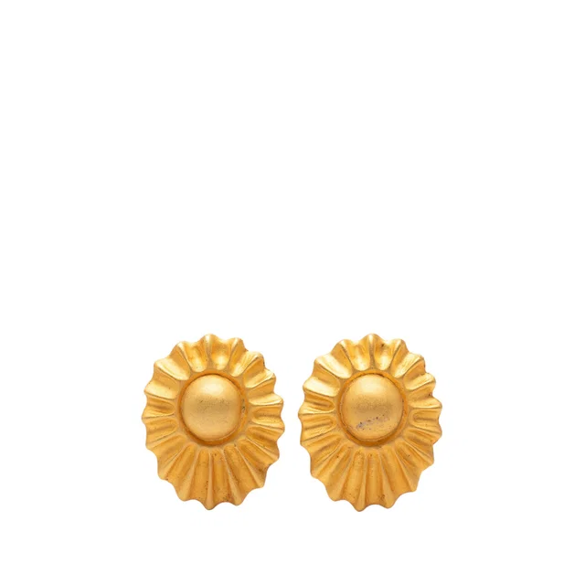 Gold Hermès Gold Plated Sun Clip On Earrings in Gold from Designer Revival