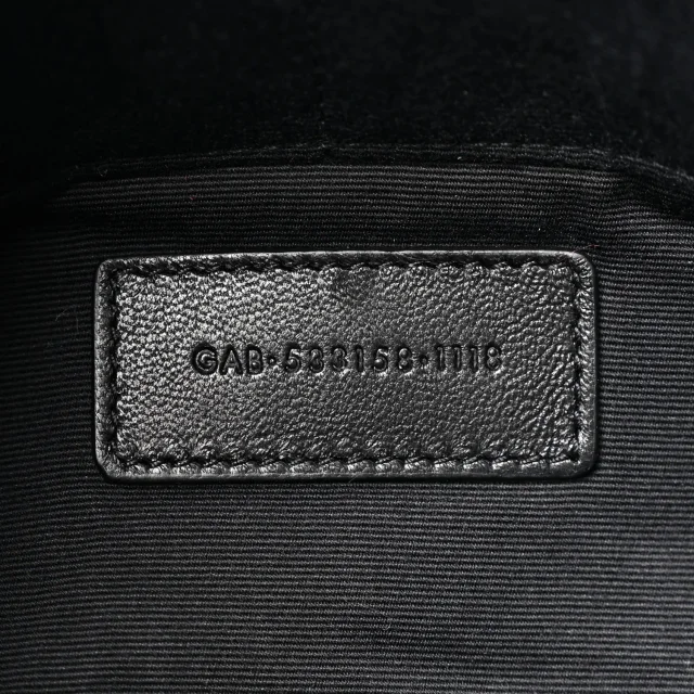 Saint Laurent Patchwork Monogram Jamie Pouch Black in Black Lambskin from FASHIONPHILE, photo 7 of 7