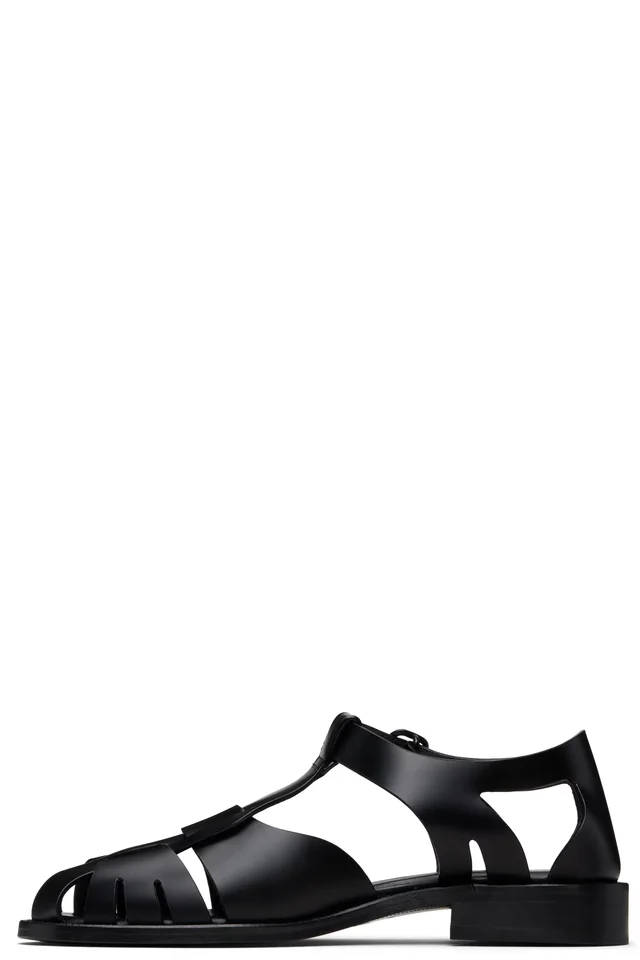 HEREU Black Pesca Sandals, photo 3 of 5 from SSENSE