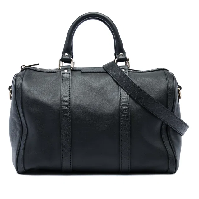 Black Gucci Medium Guccissima Trimmed Calfskin Joy Boston Bag Satchel in Black Calfskin from Designer Revival
