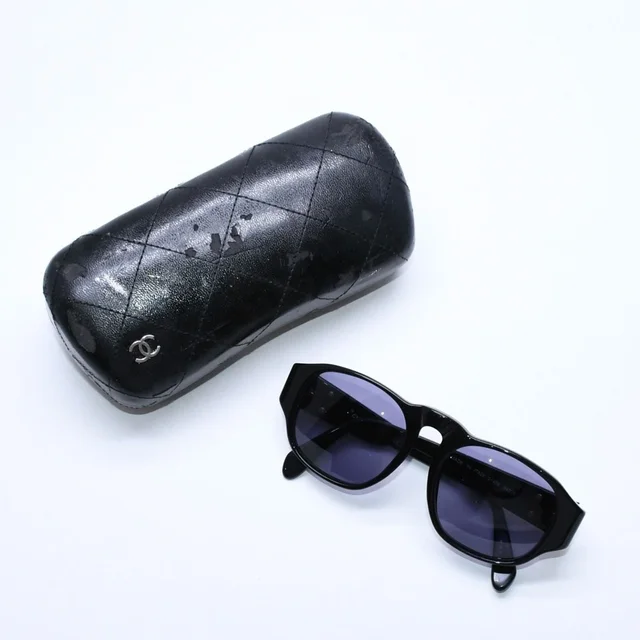 Chanel Sunglasses Eyewear Black Gold in Black from The Reluxe