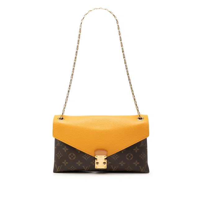Yellow Louis Vuitton Monogram Pallas Chain Shoulder Bag in Yellow Coated canvas from Designer Revival