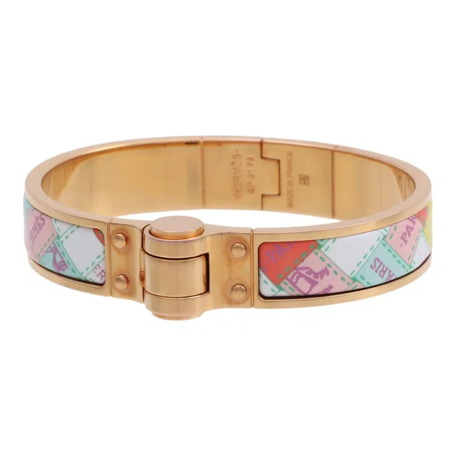 Hermès Charnière PM Gold/White/Multi in White from VINTAGE QOO TOKYO