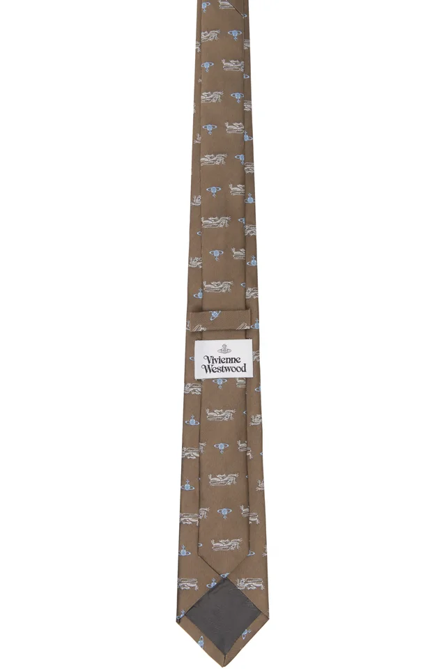 Vivienne Westwood Brown 7cm 'Lion' Tie, photo 2 of 3 from SSENSE