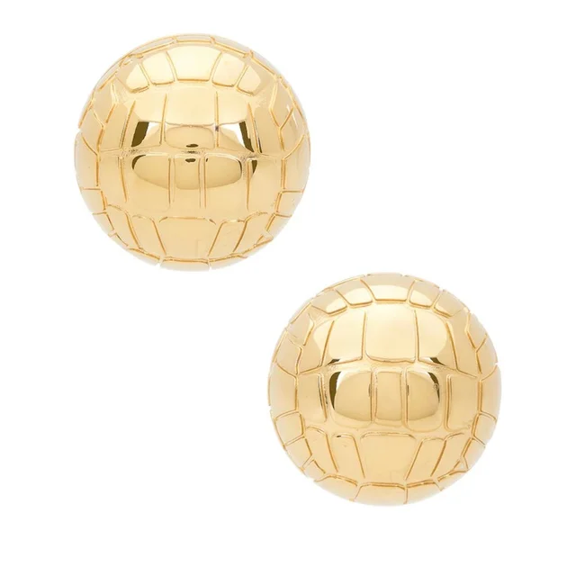 Jacquemus Les Boucles Salon Snake-Embossed Gold-Tone Dome Earrings in gold from Poshmark