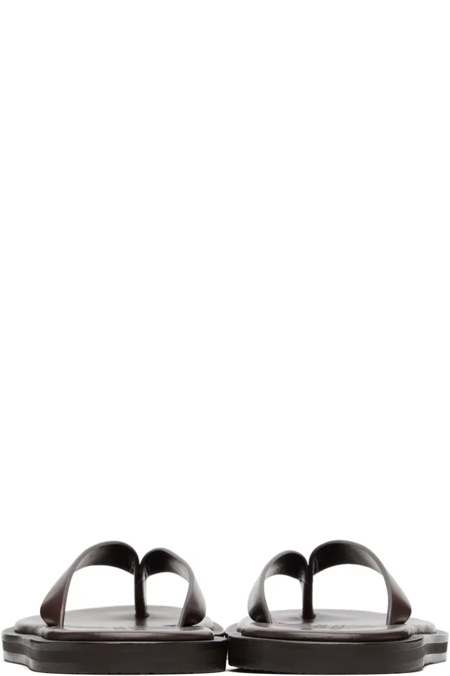 Studio Nicholson Brown Curren Flip-Flops, photo 2 of 5 from SSENSE