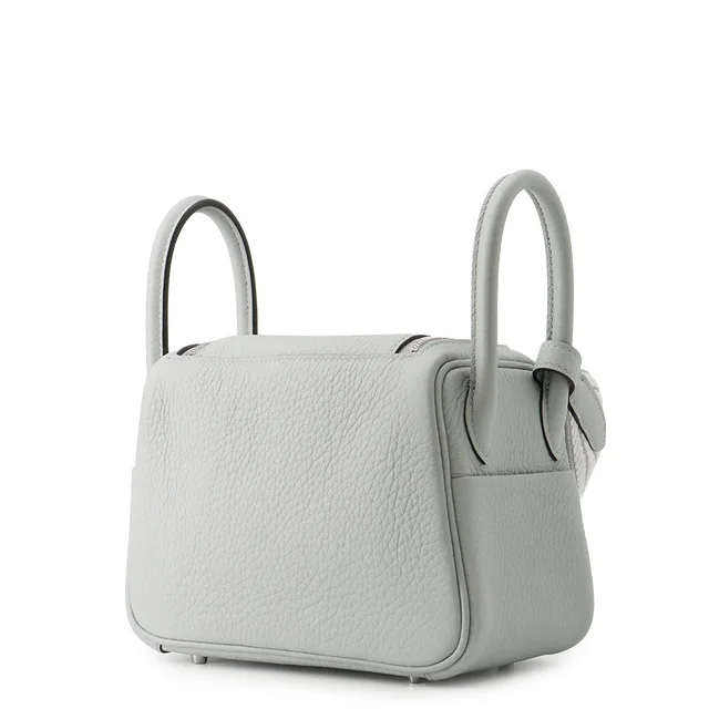 Hermès Lindy Blue Gacier/Gris Perle Taurillon Clemence Size Mini in Blue Clemence leather from GALLERY RARE, photo 2 of 2
